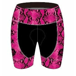 Triathlon Shorts - Pink Snake Design